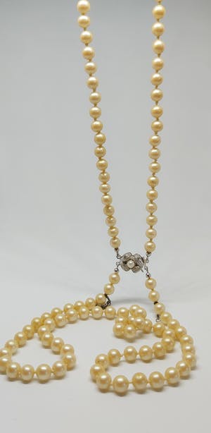 Zoetwaterparel Collier 45cm Zilveren Slotje 835 kopen? Bied vanaf 75!