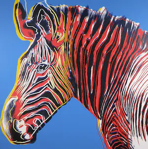 Andy Warhol - Zeefdruk, Grevy's Zebra uit de serie Endangered Species - Ingelijst (Groot) kopen? Bied vanaf 2500!