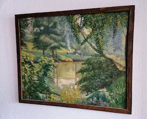 Niet of onleesbaar gesigneerd - Ca. 1920 Spaans post impressionistisch olieverf "rio Lemoa" GROOT! kopen? Bied vanaf 1!