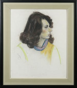 Niet of onleesbaar gesigneerd - Pastelkrijt, Portret - Ingelijst kopen? Bied vanaf 1!