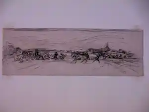 James William Frater - Landarbeid bij Domburg - Tekening verkocht voor € 35!