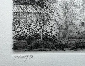 Gerard van Rooy - handgesigneerde ets | Uitgave 'De Luis' | 'Fort 't Hemeltje | 1973 kopen? Bied vanaf 75!