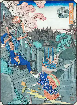Tôsuke Yoshiume - Houtdruk, Kiyomizu-dera Tempel (Kiyomizu) verkocht voor € 80!