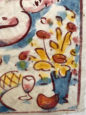 Eddy Varekamp - aquarel op Japans papier | 'Model 8' | 1986 kopen? Bied vanaf 80!
