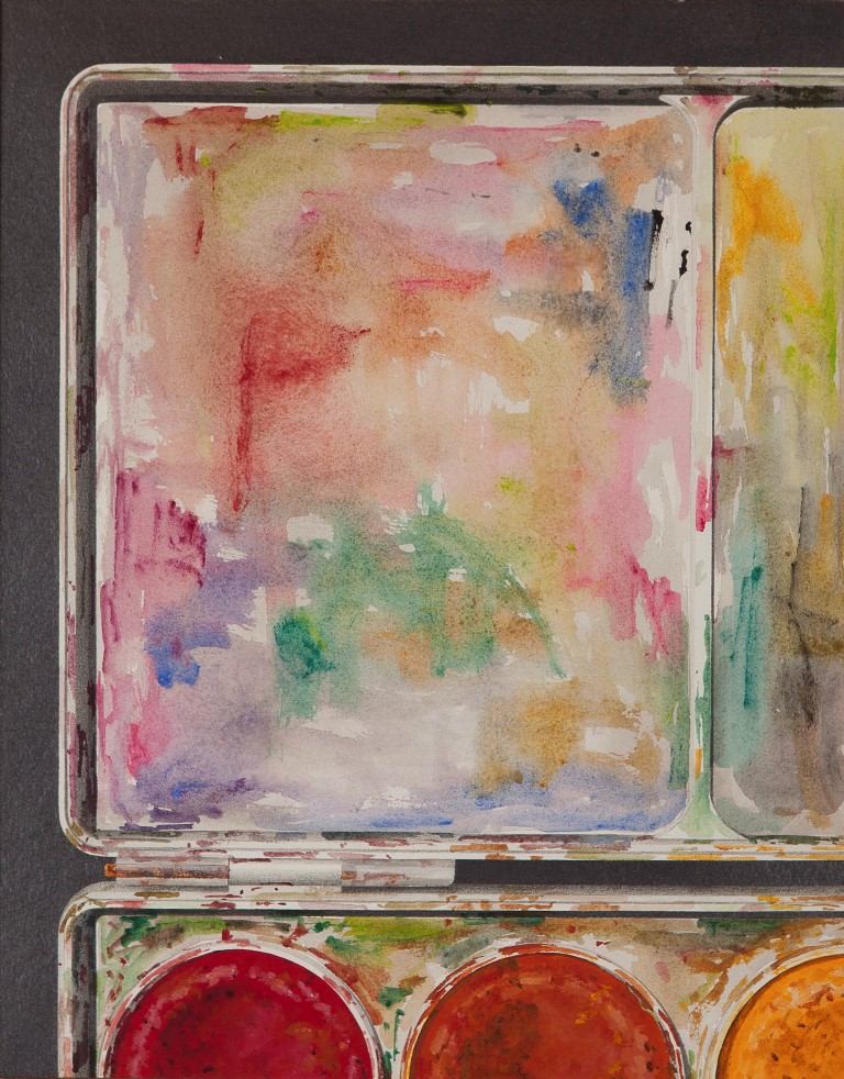 Joop van 't Hoenderdaal - Waterverfdoos - Acrylverf en potlood op papier kopen? Bied vanaf 10!