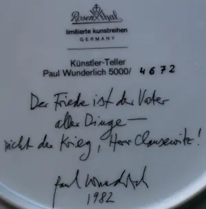 Paul Wunderlich - Keramieken bord: "Pax" - 1982 kopen? Bied vanaf 75!
