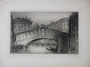 James Alphege Brewer - Rialtobrug Venetië - Ets kopen? Bied vanaf 40!