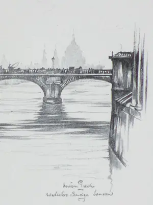 Anton Pieck - Waterloo Bridge Londen - Litho kopen? Bied vanaf 1!