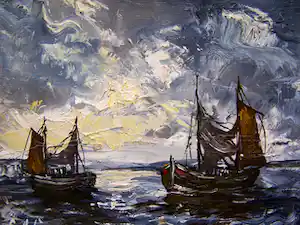 Emiel Lammers - Schepen op zee verkocht voor € 55!