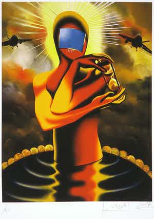 Mark Kostabi - Giclée, Desire, Swimmingpool and Believe verkocht voor € 64!