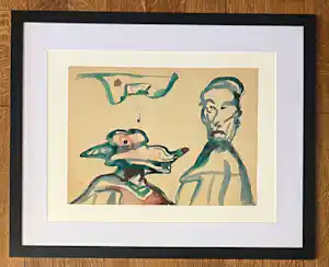 Lucebert - Originele ingelijste aquarel - 1973 kopen? Bied vanaf 2500!