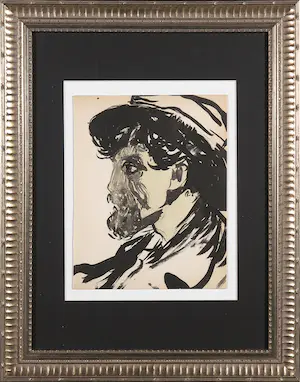Kees van Dongen - Pochoir, Tête d'Homme - Ingelijst kopen? Bied vanaf 1!