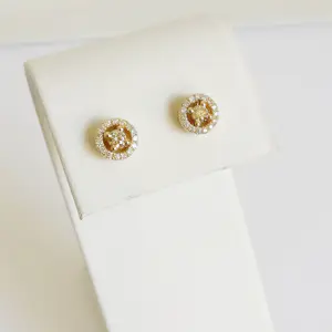 Diamanten halo-oorringen kopen? Bied vanaf 640!