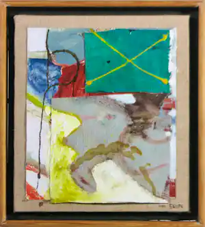 Lex Grote - Gemengde techniek / collage van papier op doek + paneel, Zonder titel kopen? Bied vanaf 70!