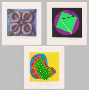 Bernhard Stuber - e.a: drie zeefdrukken (Quadro I, Geometrische Composities) | GRATIS VERZENDING kopen? Bied vanaf 35!