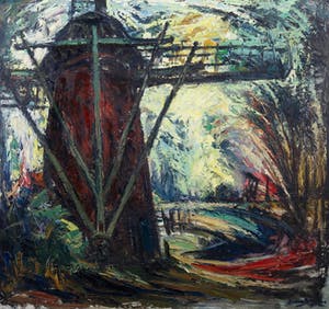 Berry Brugman - Olieverf op board, Molen - Ingelijst kopen? Bied vanaf 150!