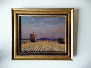 Klaas Pijlman - Olieverf op doek “Hooien bij invallende avond Haarlemmermeer” – 1946 kopen? Bied vanaf 75!