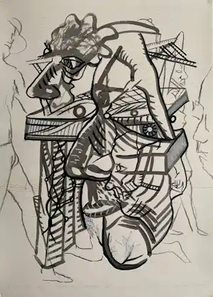 Thomas van der Linden - gemengde techniek op papier | 'The Worldly Portraits' | 1990 kopen? Bied vanaf 100!
