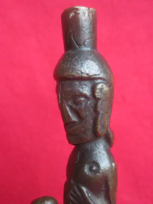 Batak - Bronzen bovenstuk rituele staf. kopen? Bied vanaf 160!