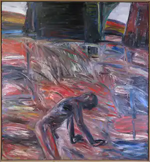 Jan van der Pol - Olieverf op doek, Zonder titel - Ingelijst verkocht voor € 300!