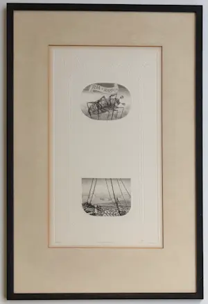 Gerard van Rooy - handgesigneerde ets/blinddruk | 'Hoogstandje' | 1970 (INGELIJST) kopen? Bied vanaf 70!