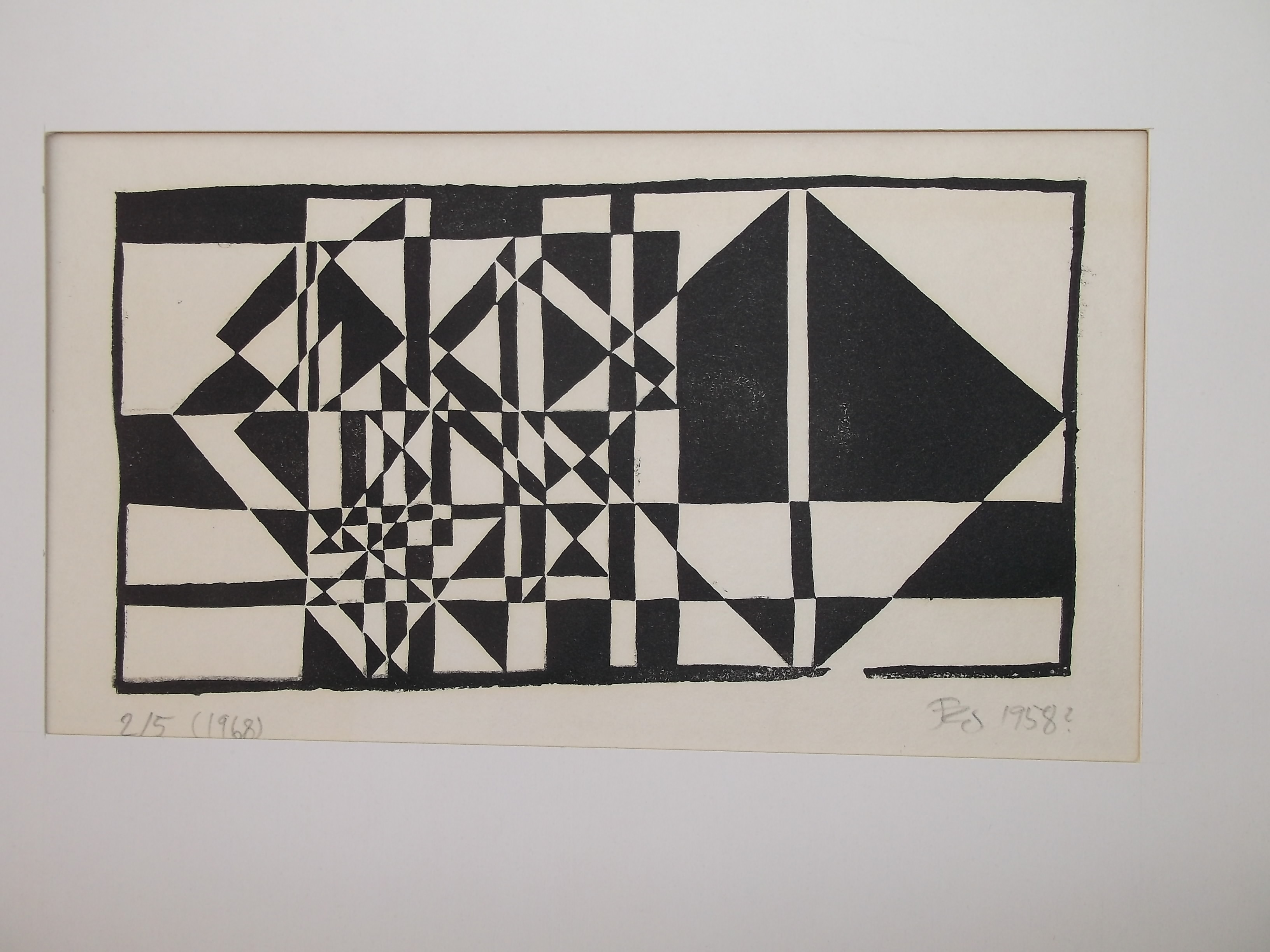 Franz Joseph van der Grinten - houtsnede, zonder titel, 1968 verkocht voor € 45!