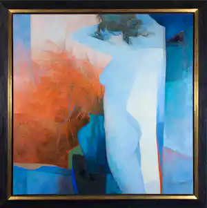 Claude Gaveau - Olieverf op doek, Zonder titel - Ingelijst (Groot) verkocht voor € 350!