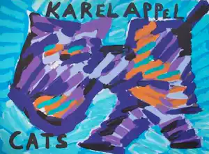 Karel Appel - Kleurenlitho HAPPY CAT kopen? Bied vanaf 125!
