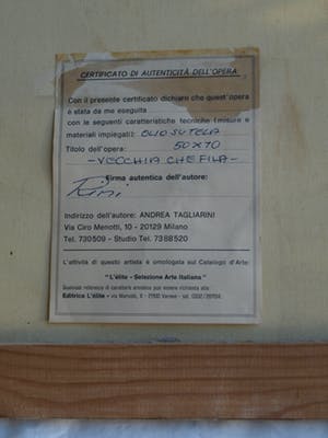 Niet of onleesbaar gesigneerd - Olieverf op doek, “Vecchia che fila” (Spinnende oude vrouw) - Italië kopen? Bied vanaf 1!