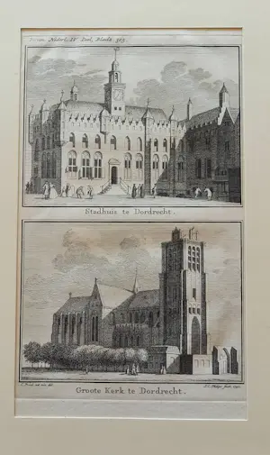 Jan Caspar Philips - Gravure Dordrecht, Stadhuis & Grote Kerk – Het Verheerlijkt Nederland kopen? Bied vanaf 95!