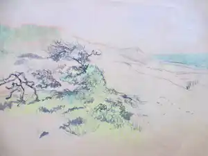 James William Frater - Zeeuw duinlandschap en zeegezicht - Gemengde techniek verkocht voor € 55!