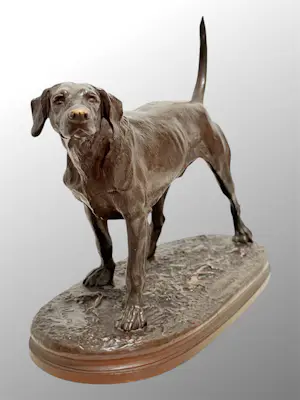 Arthur Waagen - (1833-1898) - Sculpture, Le Chien Vampire - 31 cm - Bronze patiné kopen? Bied vanaf 700!