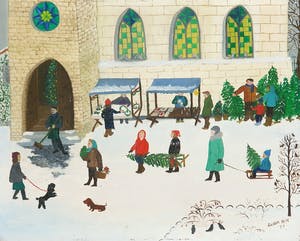 Susan Beekhuis - en anderen - Olieverf op hardboard, Nog één dag en het is Kerstmis kopen? Bied vanaf 1!