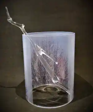 Novy Bor - Jan-Willem van Zeist, Glaskunstbeurs jaarobject 2011 getiteld IJstak verkocht voor € 125!