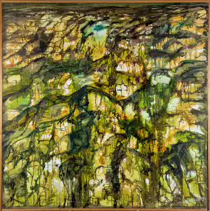 Janus Nuiten - Olieverf op doek, Bergenstructuur - Ingelijst (Groot) verkocht voor € 241!