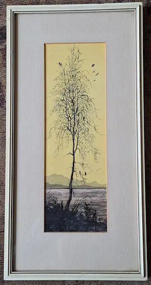 Tom Anema - Verfijnd werk, landschap met vogels kopen? Bied vanaf 59!