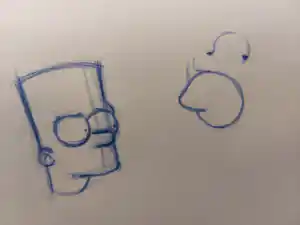 Matt Groening - originele productie tekening Bart Simpson, ingelijst + certificaat verkocht voor € 55!