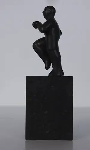 Jan Pieter Leeuwenburgh - Set van drie bronzen beeldjes, Hardloper, Worstelaars en Zwanger kopen? Bied vanaf 100!