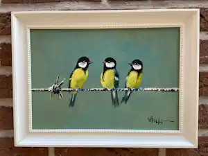 Henk Poeder - Koolmezen op prikkeldraad verkocht voor € 79!