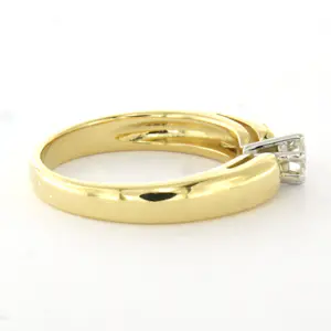 18k bicolour gouden solitair ring met briljant geslepen diamant tot. 0.22ct kopen? Bied vanaf 710!