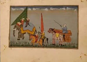 Niet of onleesbaar gesigneerd - Indiaas (?) tafereel kopen? Bied vanaf 1!