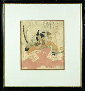 Kunisada Utagawa - Houtdruk, Samurai verkocht voor € 50!