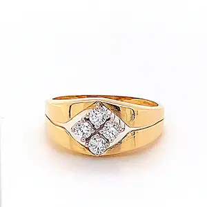 Ausgefallener Vintagering in 18 Karat Gelb -und Weißgold mit feinen Brillanten kopen? Bied vanaf 699!