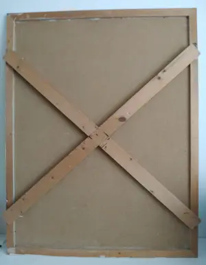 Niet of onleesbaar gesigneerd - Abstract en intrigerend (vrij groot) werk in olieverf kopen? Bied vanaf 1!