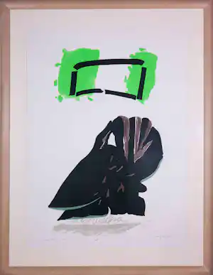 Lei Molin - Zeefdruk, Atahualpa - Ingelijst (Groot) verkocht voor € 60!