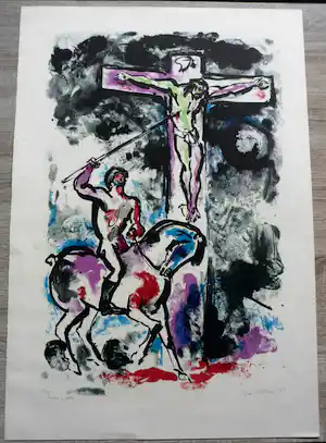 Emil Kotrba - Litho, zonder titel, werk uit 1968 verkocht voor € 35!