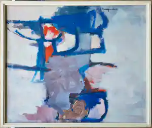 Piet Schoenmakers - Acryl op paneel: 'Beweeglijk' verkocht voor € 300!
