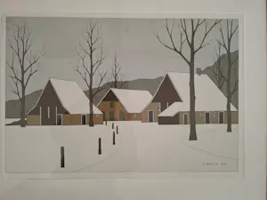 Klaas Bernink - Winterlandschap met Twentse boerderij kopen? Bied vanaf 300!