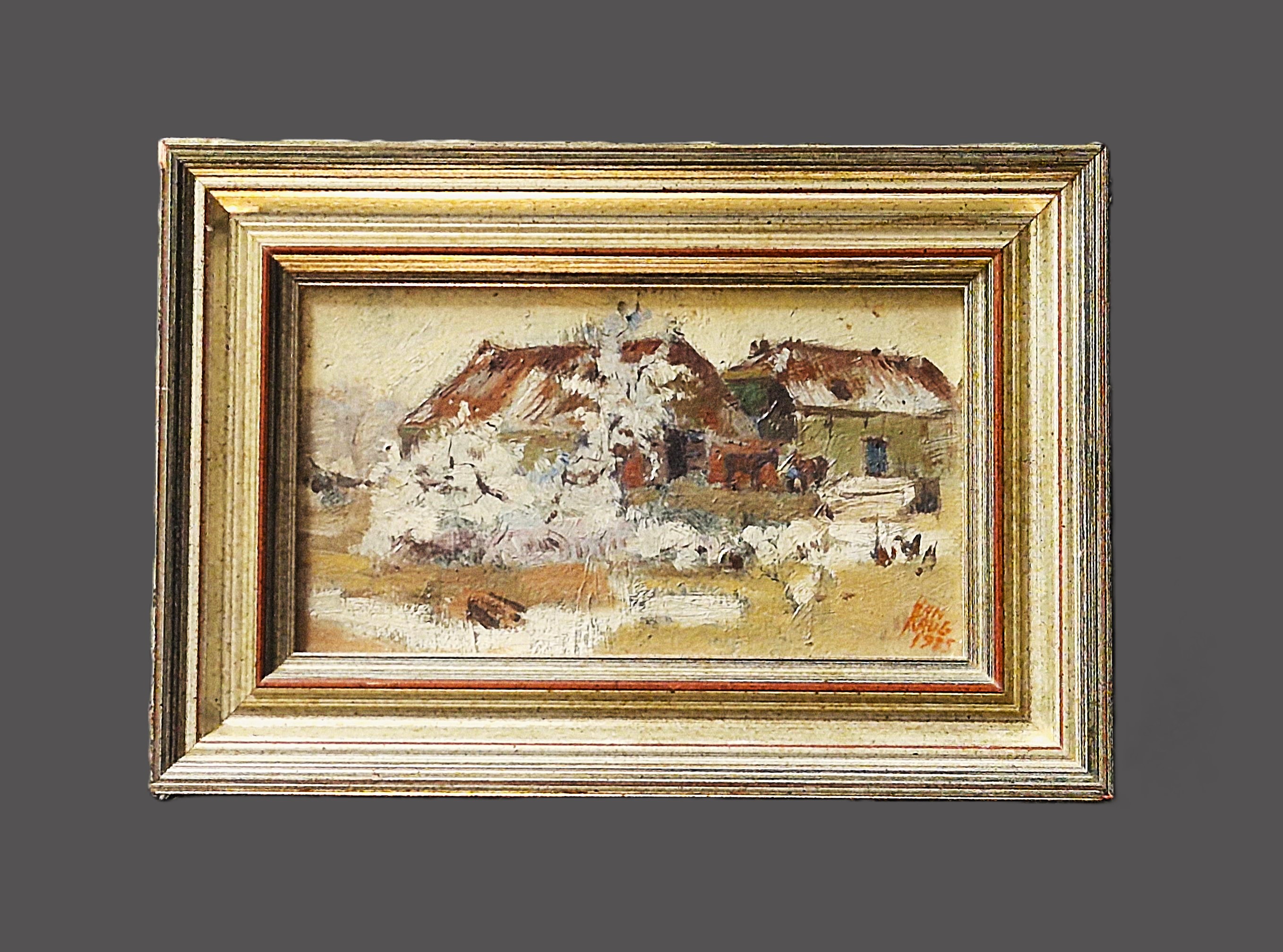 Han Krug - fraai impressionistisch in 1925 geschilderd "magnolia's in bloei bij boerderij" kopen? Bied vanaf 114!