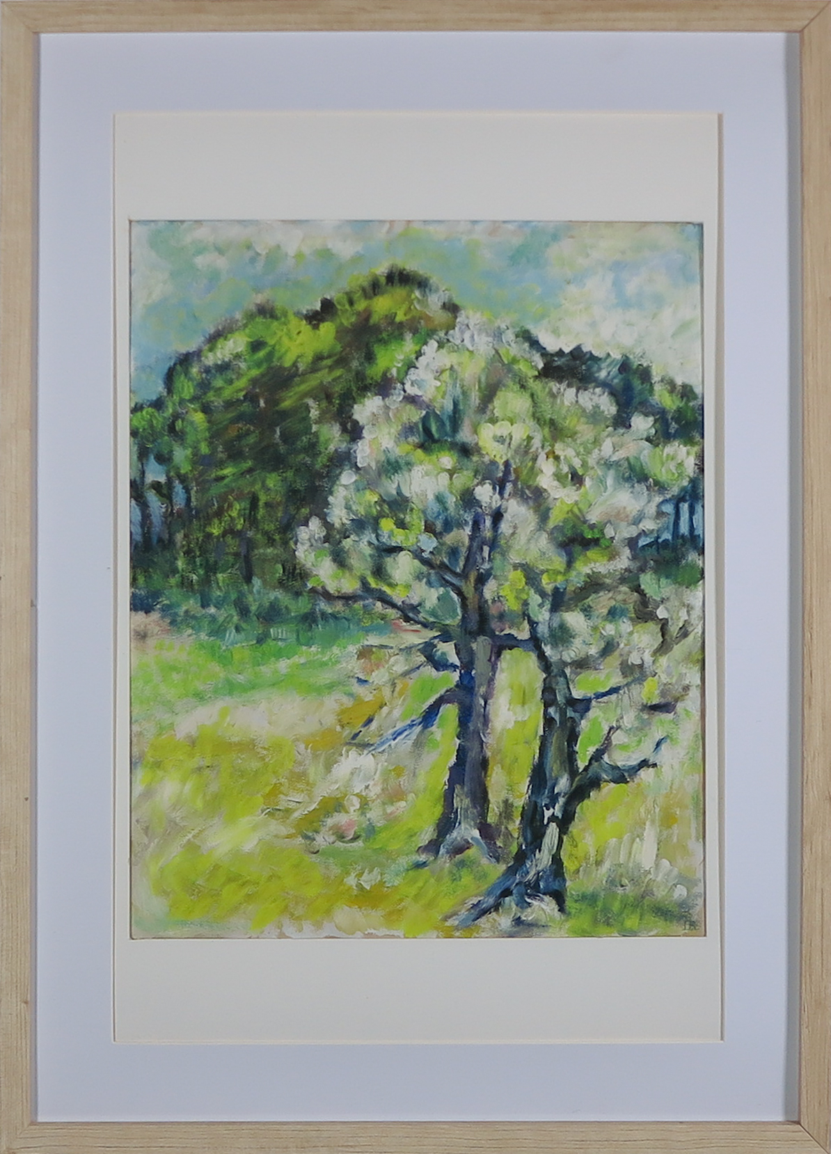 Sophie Mellema - Acryl op papier, Boom - Ingelijst kopen? Bied vanaf 60!